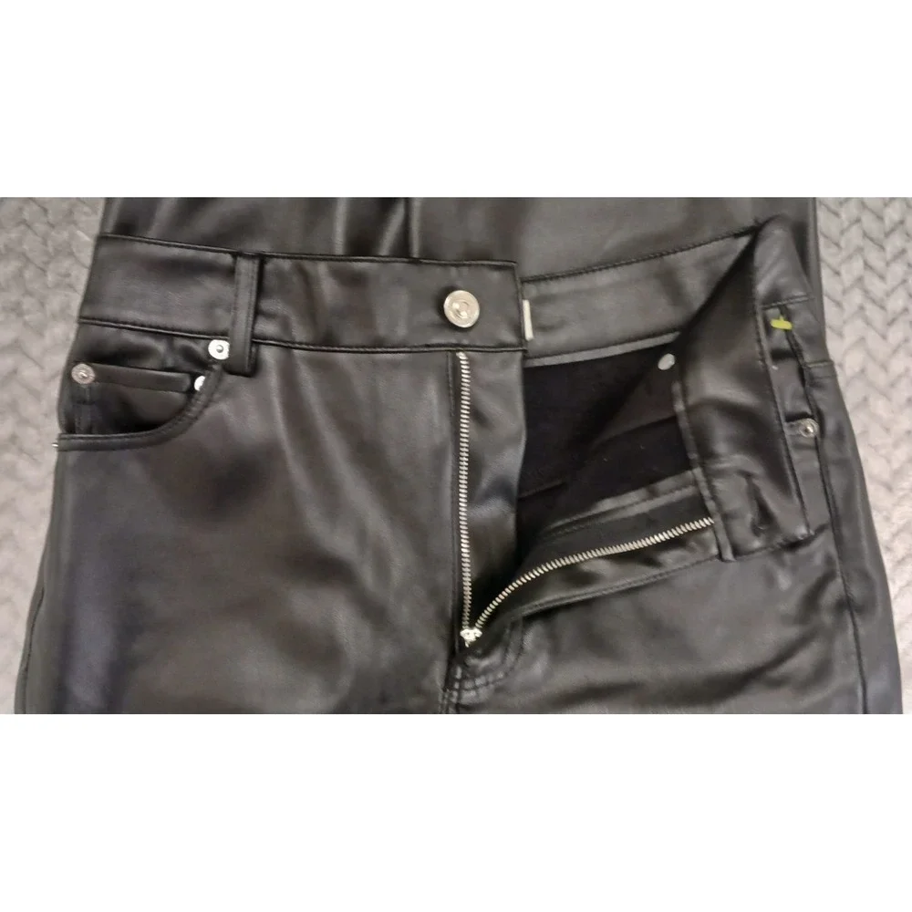 Zara Pants Womens Black Faux Leather Straight Leg EUR‎ 34 US 2 MEX 24 - Picture 10 of 14